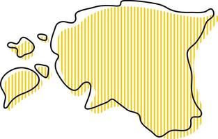 mapa de contorno simple estilizado del icono de estonia. vector