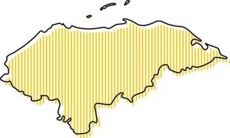 Stylized simple outline map of Honduras icon. vector