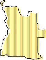 Stylized simple outline map of Angola icon. vector