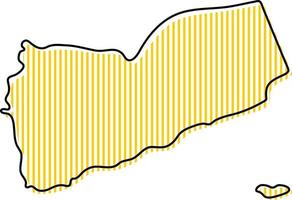 mapa de contorno simple estilizado del icono de yemen. vector
