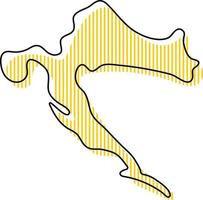 Stylized simple outline map of Croatia icon. vector