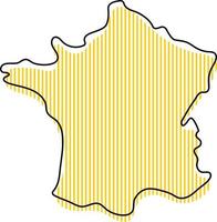 Stylized simple outline map of France icon. vector