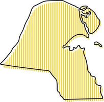 Stylized simple outline map of Kuwait icon. vector