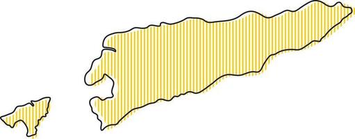 Stylized simple outline map of East Timor icon. vector