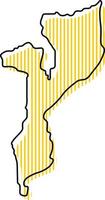 Stylized simple outline map of Mozambique icon. vector