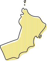 Stylized simple outline map of Oman icon. vector