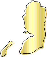 Stylized simple outline map of Palestine icon. vector