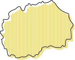 mapa de contorno simple estilizado del icono de macedonia. vector