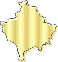 Stylized simple outline map of Kosovo icon. vector