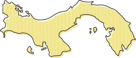 Stylized simple outline map of Panama icon. vector