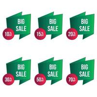 big sale offer banner designs different percent discount set vector