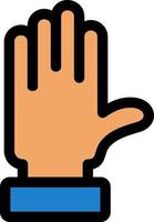 Raise Hand Line Filled Icon vector