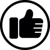 Thumbs Up Glyph Icon vector