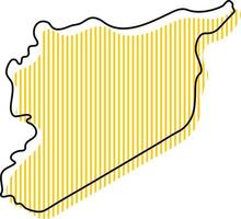 Stylized simple outline map of Syria icon. vector