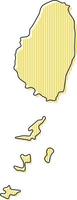 Stylized simple outline map of Saint Vincent and the Grenadines icon. vector
