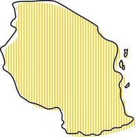 Stylized simple outline map of Tanzania icon. vector