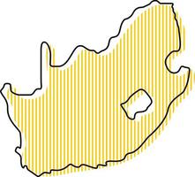 Stylized simple outline map of South Africa icon. vector