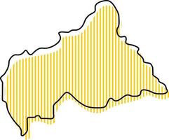 mapa de contorno simple estilizado del icono de la república centroafricana. vector