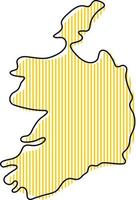 Stylized simple outline map of Ireland icon. vector