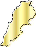 Stylized simple outline map of Lebanon icon. vector