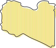 mapa de contorno simple estilizado del icono de libia. vector