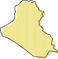 Stylized simple outline map of Iraq icon. vector