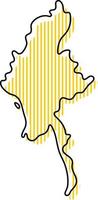 Stylized simple outline map of Myanmar icon. vector