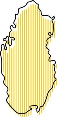 Stylized simple outline map of Qatar icon.