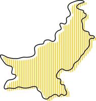 Stylized simple outline map of Pakistan icon. vector