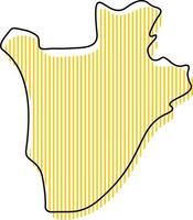 Stylized simple outline map of Burundi icon. vector