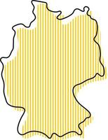 Stylized simple outline map of Germany icon. vector