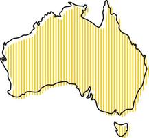 mapa de contorno simple estilizado del icono de australia. vector