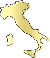 mapa de contorno simple estilizado del icono de italia. vector