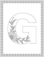 ABC Coloring Pages Letter G vector