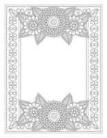 Flower Doodle Coloring Page for Adult vector