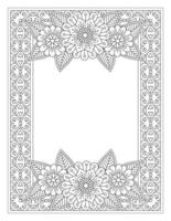 Flower Doodle Coloring Page for Adult vector