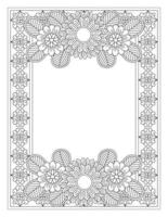 Flower Doodle Coloring Page for Adult vector