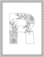 ABC Coloring Pages Letter R vector