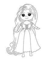 Doll Coloring Pages for Kids vector