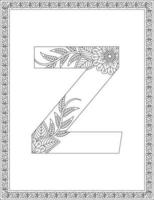 ABC Coloring Pages Letter Z vector