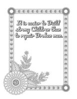 Fathers  Day Quotes Coloring Pages with Floral Style vector