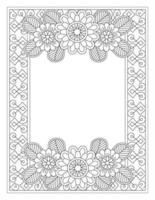 Flower Doodle Coloring Page for Adult vector