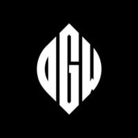 DGW circle letter logo design with circle and ellipse shape. DGW ellipse letters with typographic style. The three initials form a circle logo. DGW Circle Emblem Abstract Monogram Letter Mark Vector. vector