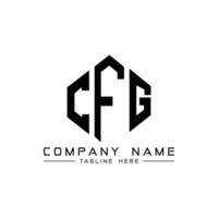 CFG letter logo design with polygon shape. CFG polygon and cube shape logo design. CFG hexagon vector logo template white and black colors. CFG monogram, business and real estate logo.