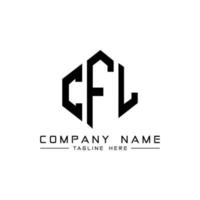 CFL letter logo design with polygon shape. CFL polygon and cube shape logo design. CFL hexagon vector logo template white and black colors. CFL monogram, business and real estate logo.