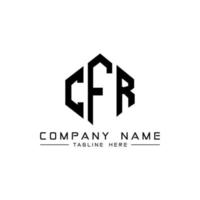 CFR letter logo design with polygon shape. CFR polygon and cube shape logo design. CFR hexagon vector logo template white and black colors. CFR monogram, business and real estate logo.