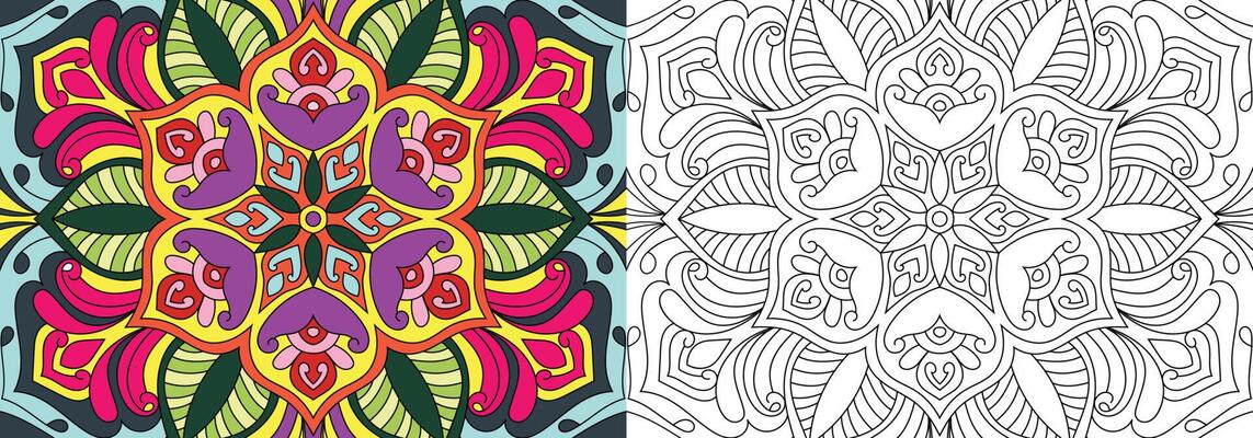 Mandala Coloring Pages Vector Art, Icons, and Graphics for Free Download