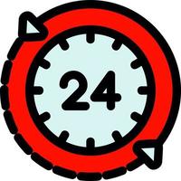 24 Hours Line Filled Icon vector