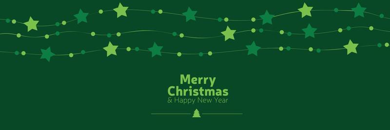 Marry Christmas and Happy new . Christmas stars horizontal design element for card. Vector illustration