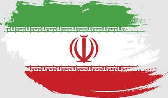 Iran flag with grunge texture vector